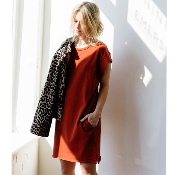 Rag & Bone Ryder Muscle Mini Dress in Paprika organic cotton size Small - Picture 4 of 15